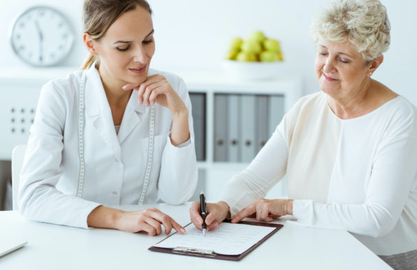 Dietician consulting with a diabetic patient